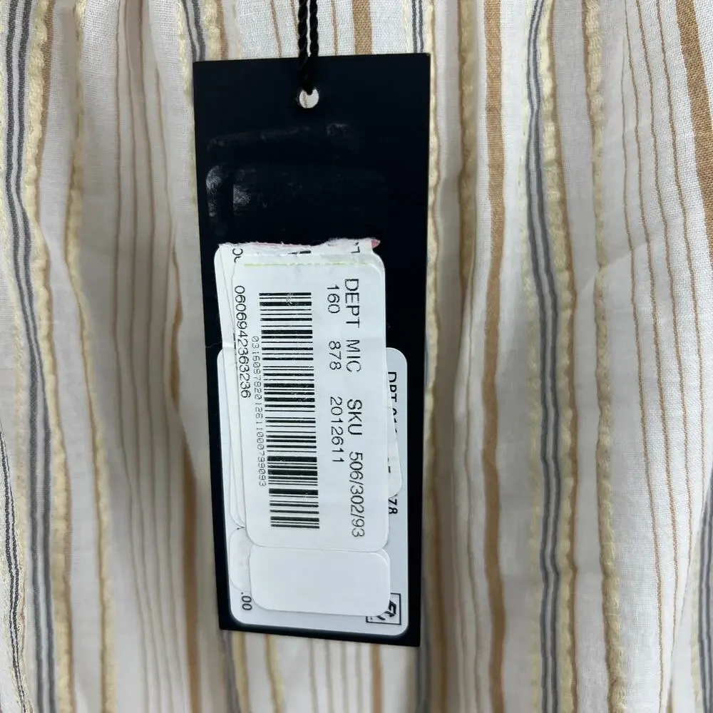 Gianni Bini Sedona Sunset Rose Babydoll Cream Cotton Linen Blend Dress Small New - Picture 4 of 9